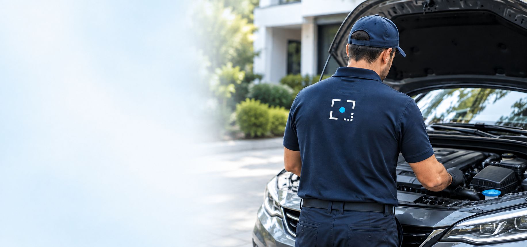 Inspector de CertificAuto revisando el motor de un auto usado